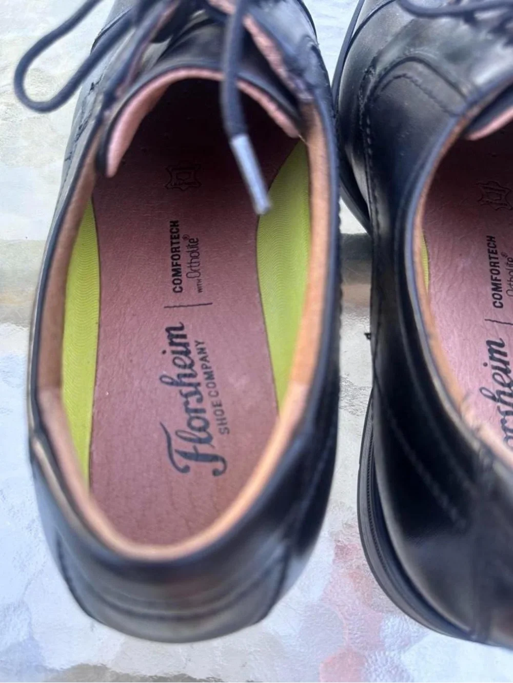 Florsheim Black Leather Cap-Toe Derby Shoes
